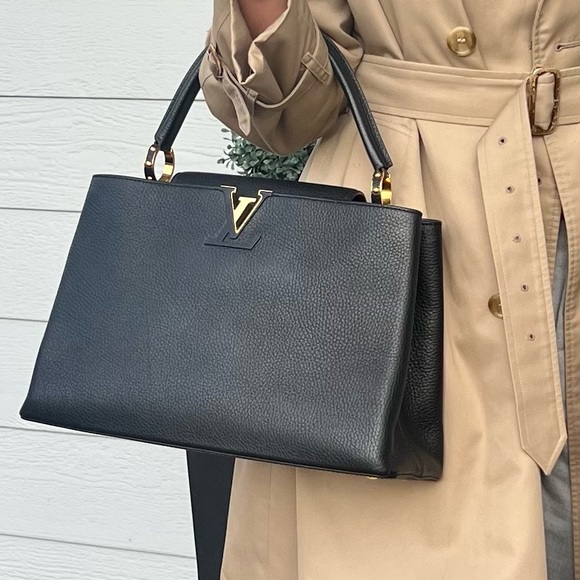 💯Authentic Louis Vuitton Capucines GM black Noir Tote Bag - Picture 11 of 14